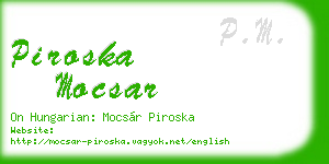 piroska mocsar business card