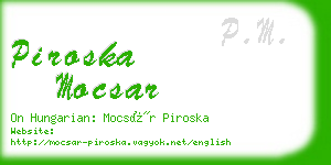 piroska mocsar business card